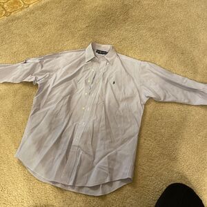 Polo Ralph Lauren Shirt Mens Sz M BLAKE LS/BD Blue & White Stripes LNC